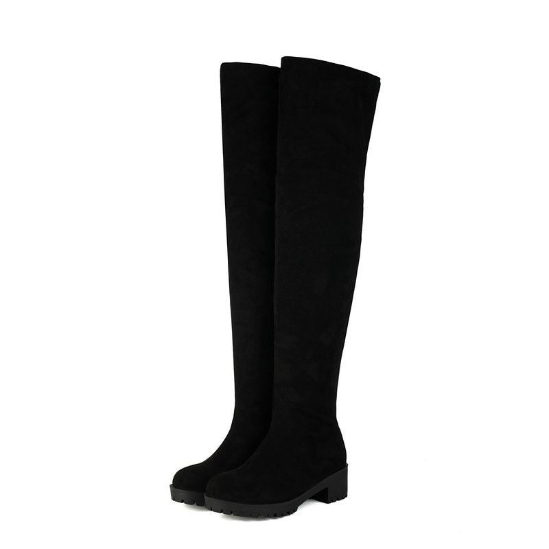 Faux Suede Leather Flock Slip- - Sock Boot Women recension och pris