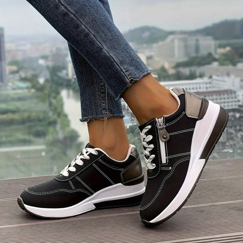 Women Side Zipper Platform Sne - Oxford Lace Up Women recension och pris