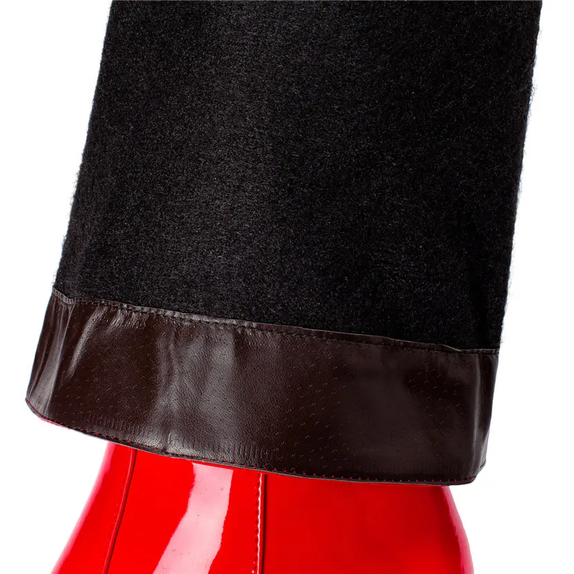 Red White Patent Leather Women - Knee High Boots Women recension och pris