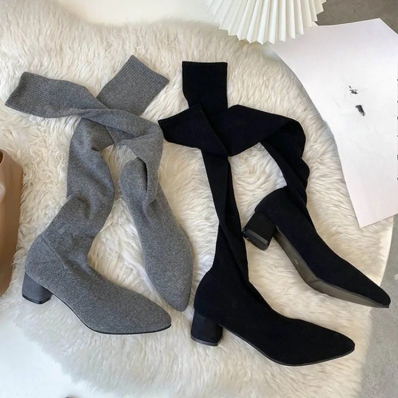 High Knee Sock Shoes 2025 New  - Sock Boot Women recension och pris
